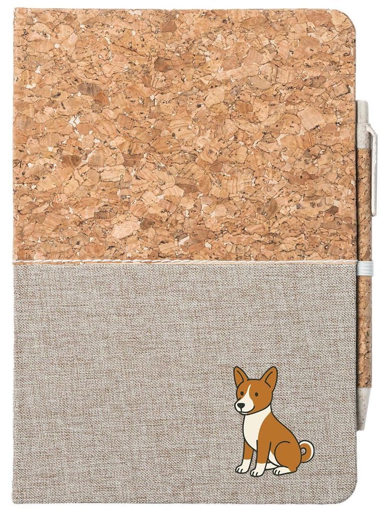 Huuraa Notizbuch A5 Basenji Comic Basi 80 Blatt inkl. Kugelschreiber Tagebuch Geschenkidee