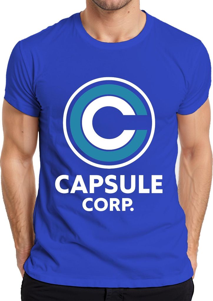 CAPSULE CORP. Logo Anime Fan Geschenk Retro Manga Otaku Herren T-Shirt, Blau, M