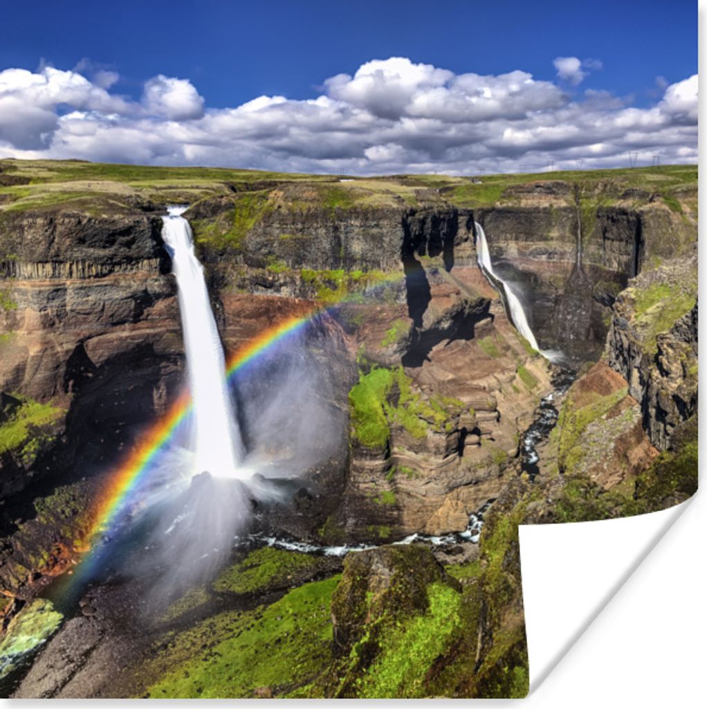 MuchoWow Poster Regenbogen im Jasper National Park in Kanada 50x50 cm - Wohnzimmerdekoration