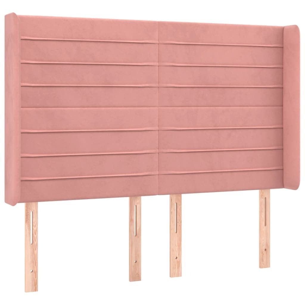 vidaXL Kopfteil mit Ohren Rosa 147x16x118/128 cm Samt