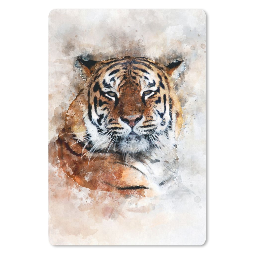 MuchoWow Mauspad Mousepad Tiger - Kopf - Nebel 40x60 cm - Mousepads - Maus Mat - Pad - Mausunterlage - Schreibtisch Accesoire