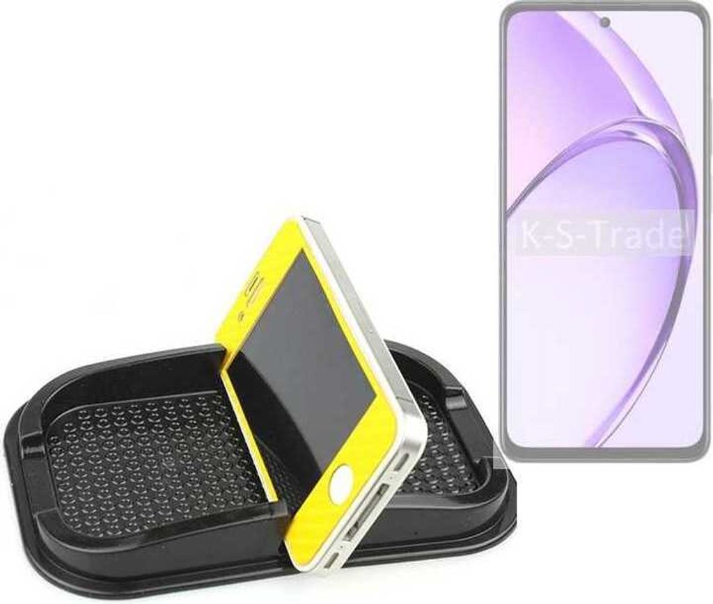 K-S-Trade Auto Anti Rutsch Matte Smartphone-Halter kompatibel mit Oppo A80 5G Haft Pad Armaturenbrett Handy-Halterung Silikon