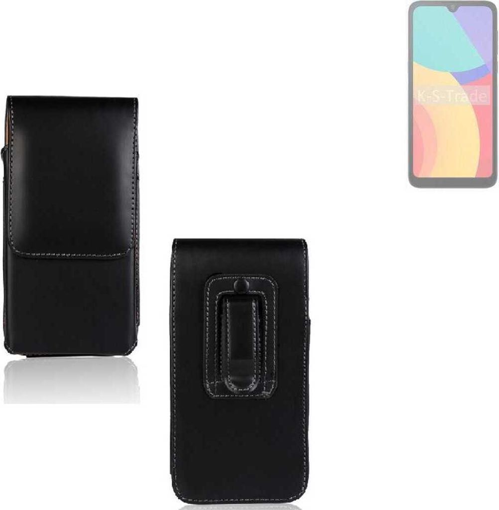 K-S-Trade Gürteltasche kompatibel mit Alcatel L1 (2021) Schutz Hülle Handy Hülle mit Magnetverschluss Holster in schwarz