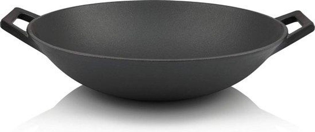 Gusseisen-Wok-Pfanne 35,5 cm Induktion Barbecue