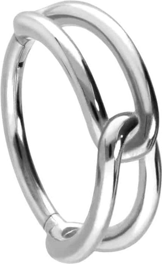 Ohrpiercing, Nasenpiercing, Septum Piercing Chirurgenstahl Segmentring Clicker KNOTEN Silber Innendurchmesser: 12 mm