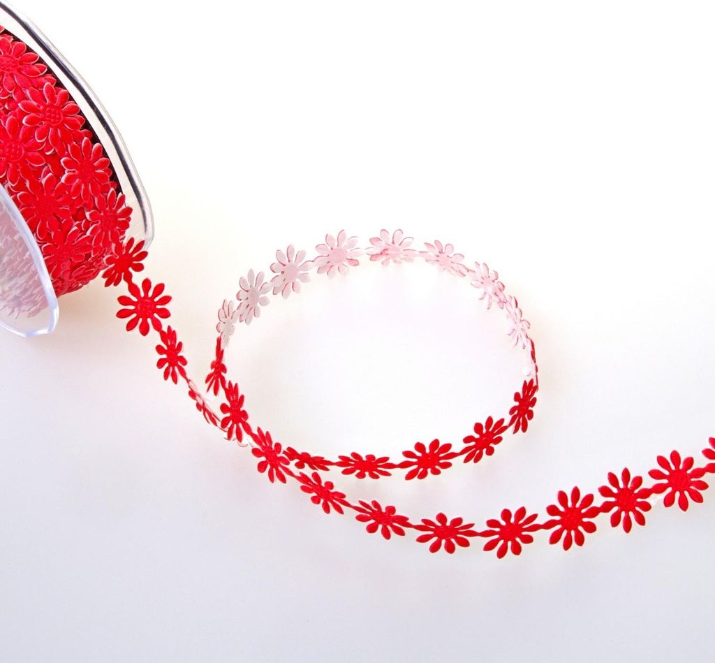 SeKleBo gefülltes Blümchen - rot - 15 mm - 10 m - ca. 600 St. - 94541 35