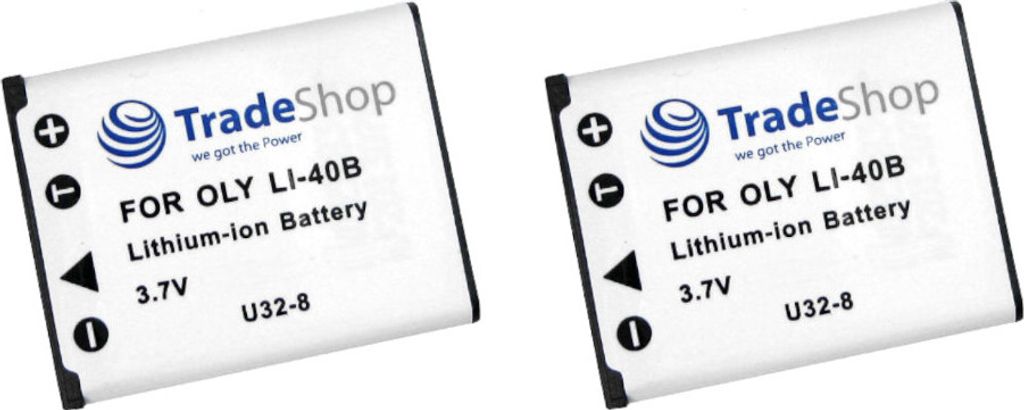 2x Trade-Shop Kamera Li-Ion Akku 3,7V kompatibel mit Medion Life MD86831 P44033 E44007 MD87857 P44003, Fujifilm Instax 90 Mini Neo Classic