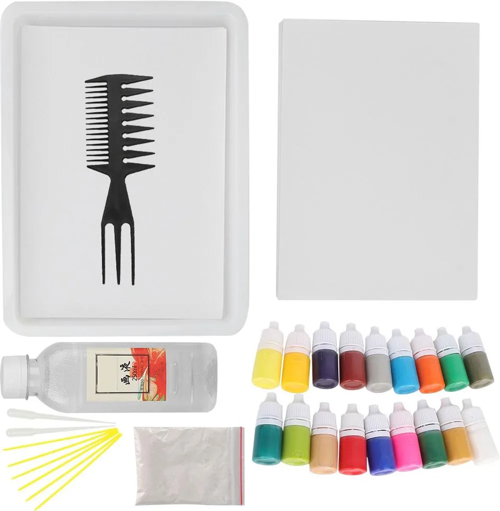 Pigment Minéral pour Ebru Art 18 Couleurs Flacon 6ml avec Effet Marbré