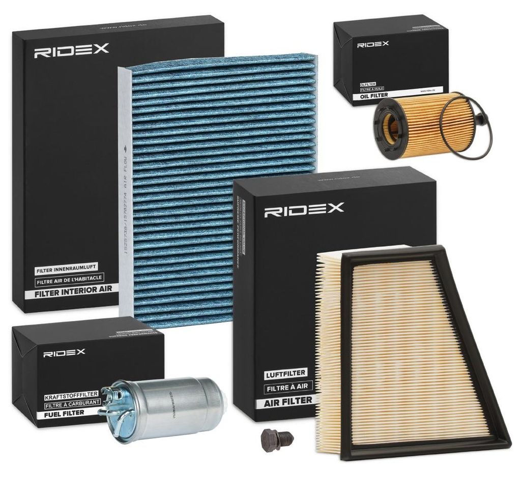 RIDEX Filterset Inspektionspaket Filtersatz für VW POLO (9N) Polo Limousine (9A4, 9A2, 9N2, 9A6) Polo Limousine (9N4) für SKODA Fabia I Combi (6Y5)