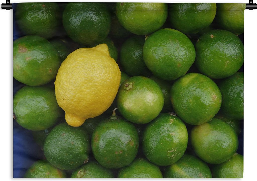 MuchoWow Wandteppich Wandbehang Galway Market bunte Zitrone und Limette 90x67.5 cm Tapisserie Dekoration Wandtuch - Fototeppich - Wand-Skulpturen