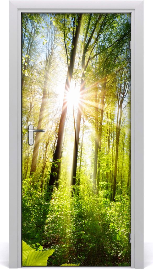 Tulup Türaufkleber 95x205 cm Dekorative Aufkleber Selbstklebend Wasserdichte Tapete Abnehmbar Schlafzimmer Wohnzimmer Wohnkultur - Sun im Wald