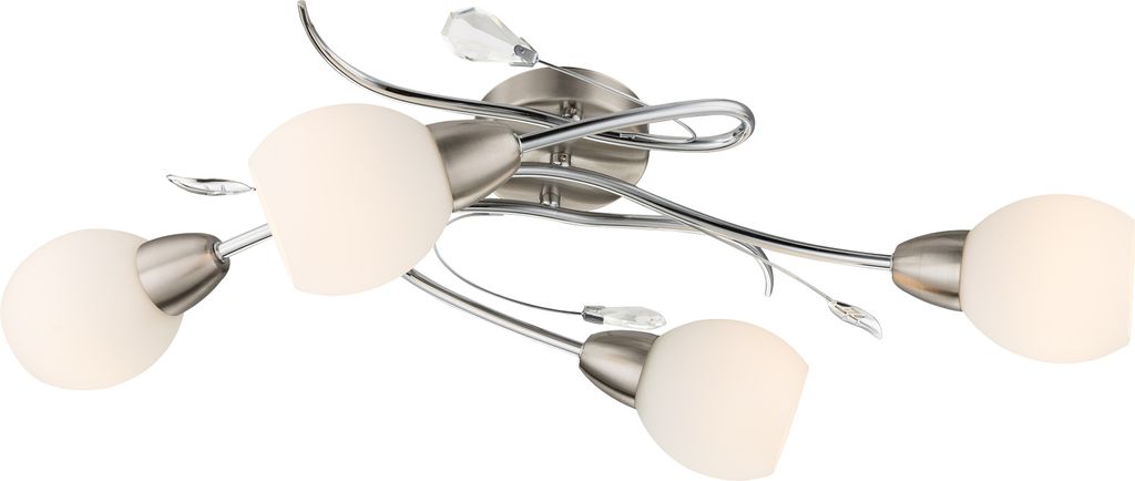 Globo Lighting Deckenleuchte Metall Nickel matt, 4x E14