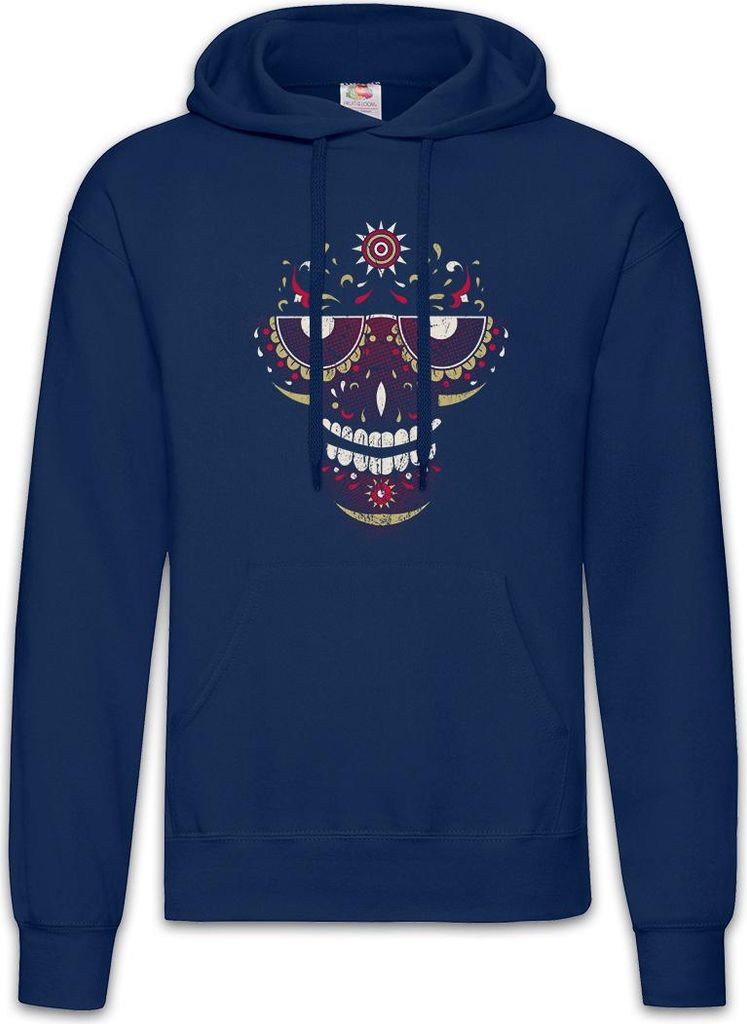 Urban Backwoods Sugar Skull Face, Herren Hoodie, Farbe: Navy, Größe: XL