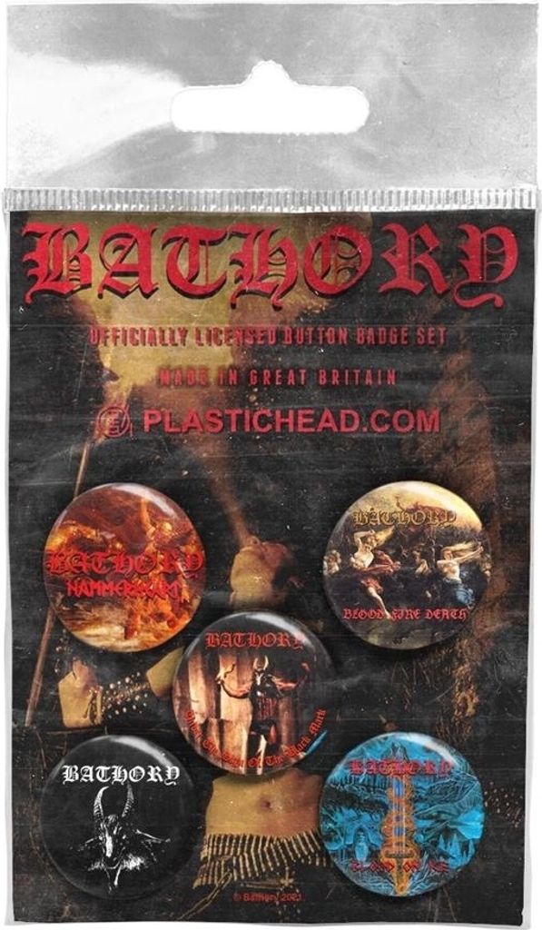Bathory - Logo - Anstecker-Set 5er-Pack PH2324 (Einheitsgröße) (Bunt)