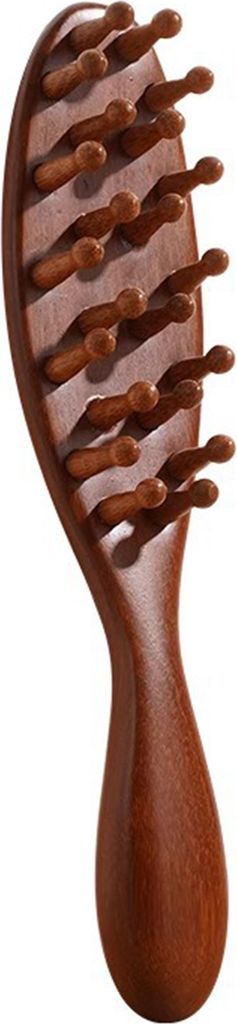 Kamm aus natürlichem Sandelholz, langer Griff, Meridian-Punkt-Massagegerät, 22 Zähne, Meridian-Einsatzkamm für Kopfmassage und Haarwachstumsfö...