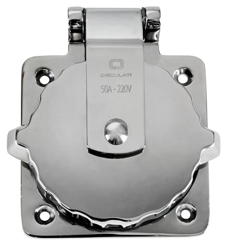 Prise de courant femelle 50A en acier AISI 316 - Étanchéité IP56 220V