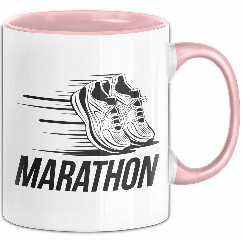 Marathonläufer Tasse Geschenkidee für Laufexperten (Rosa)
