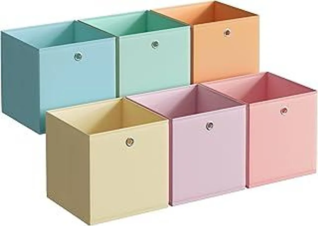 Scatole Giocattoli SONGMICS 30x30x30 Set 6 Cesti Tessuto Robusti