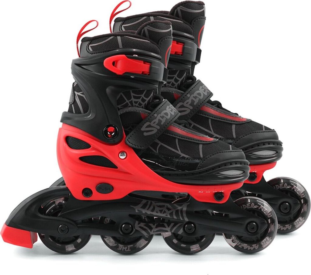 Kinder Inliner Spider-Man Softboots 3 IN 1 - SIZE 34-37 schwarz/rot mit LED Rollen