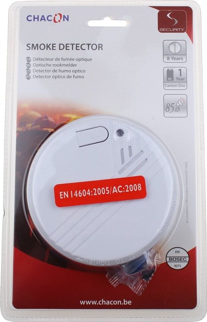 CHACON - RAUCHMELDER optisch ECO- AKKU 9V - 1 JAHRE - 34260