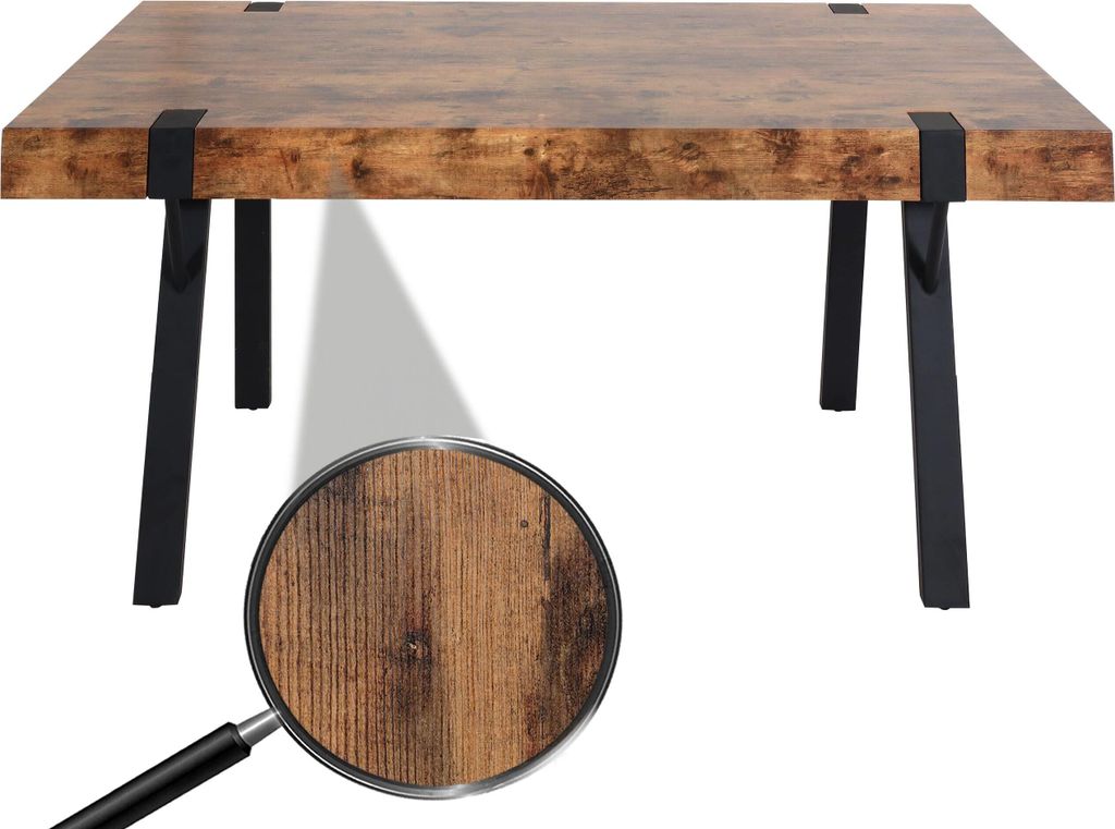 Esstisch MCW-L54, Tisch Küchentisch Esszimmertisch, Industrial Metall 150x90cm dunkle Wildeiche