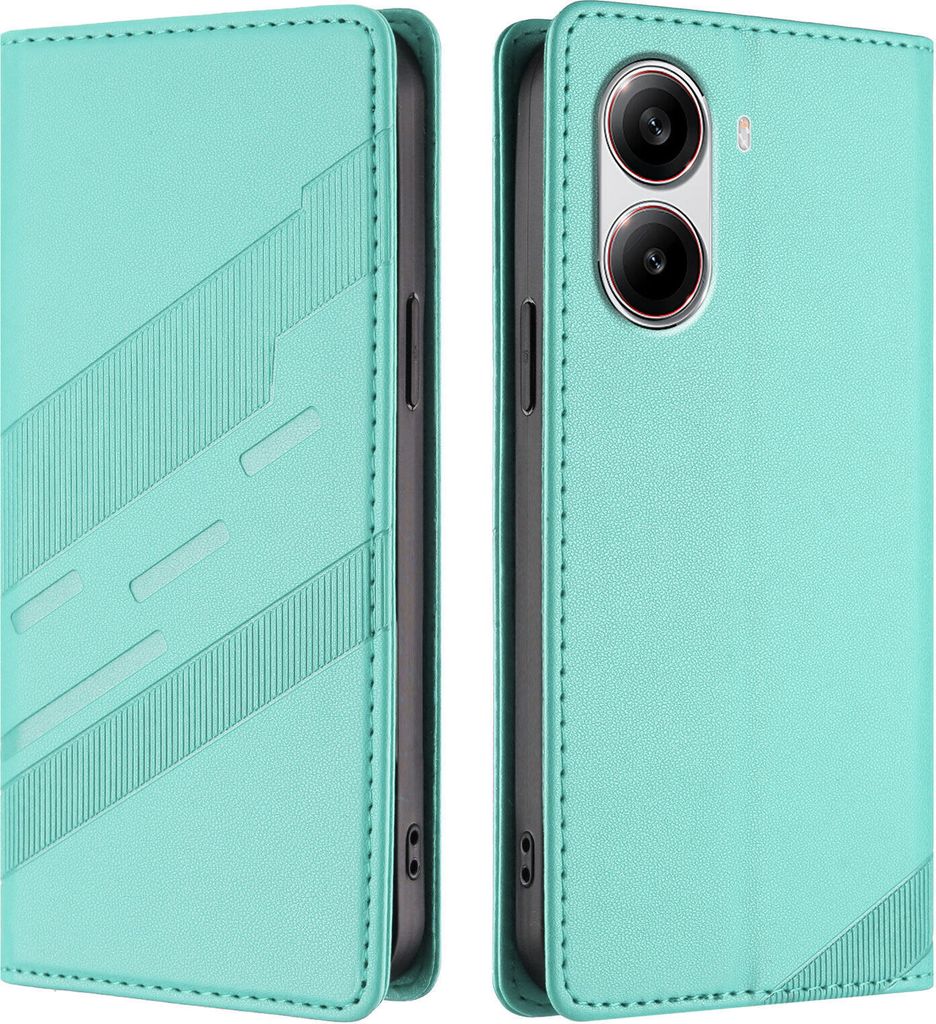Hülle für Xiaomi Redmi Turbo 4 /Poco X7 Pro 5G, Kunstleder Brieftaschen Handyhülle mit Kartenfach und Standfunktion Türkis