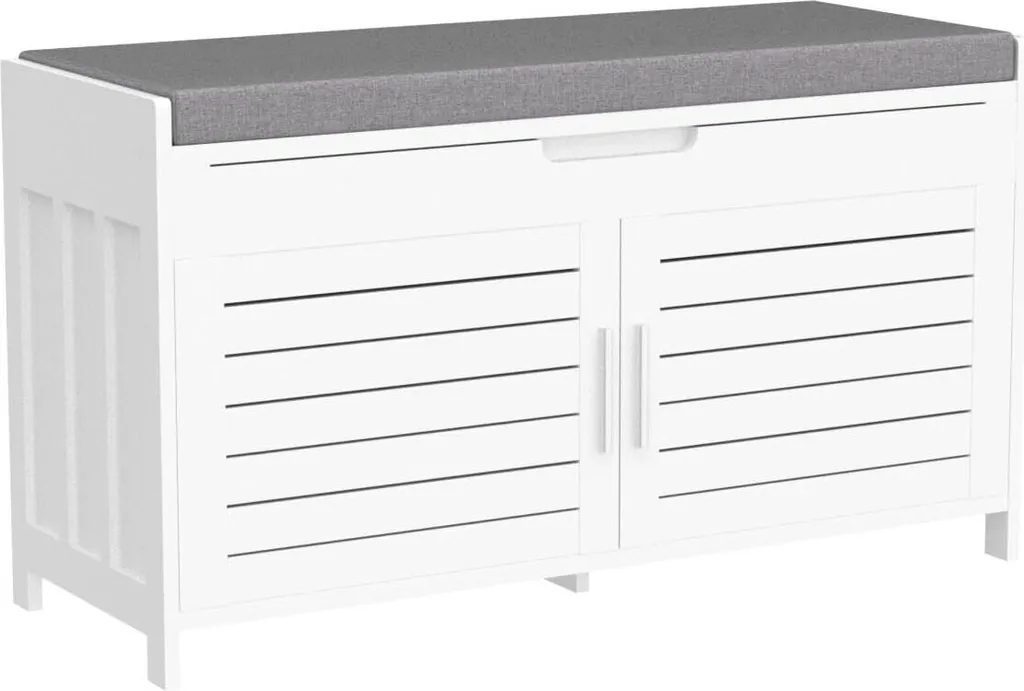 Meuble Chaussures avec Assise Rembourrée Armoire d'Entrée Design 90cm