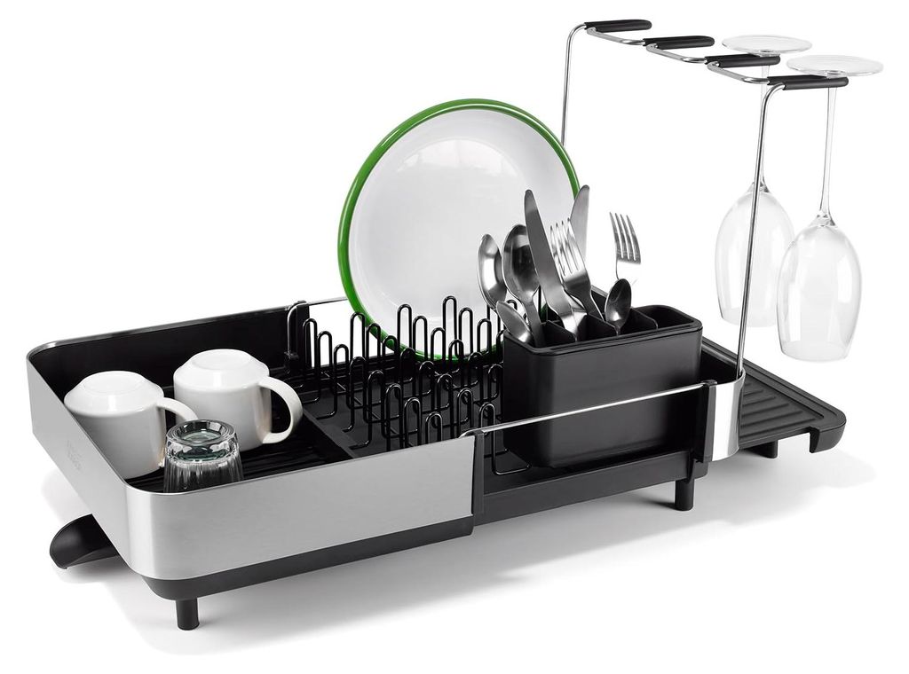 Joseph Joseph Extend Steel Plus Ausziehbarer Abtropfständer, Farbe:Silber