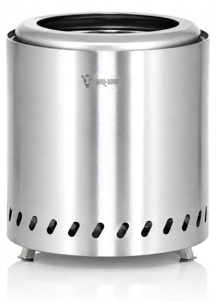 BBQ-Toro Edelstahl Feuerstelle raucharm, Silber, Ø 22 x (H) Produktbild 