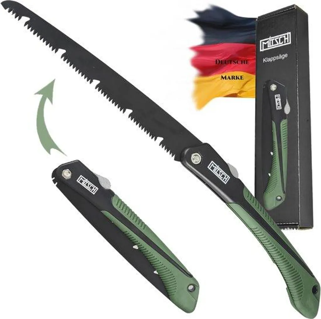 Scie pliante 23,5 cm durable : Lame en acier trempé pour jardin et camping