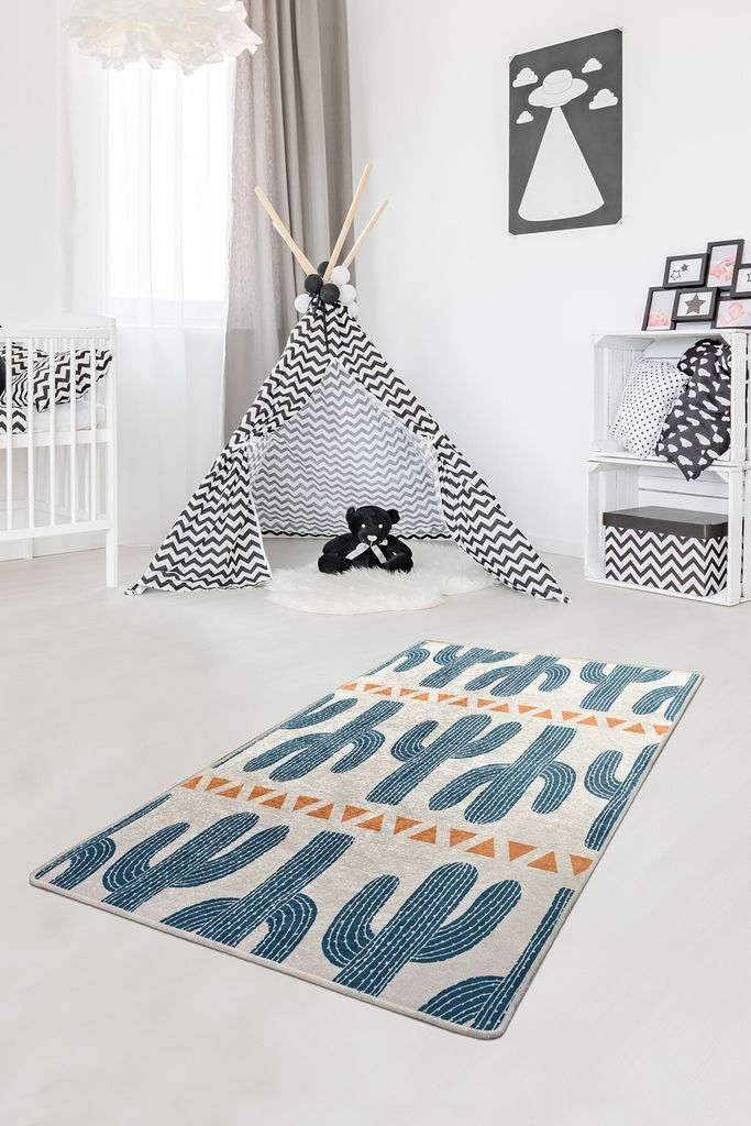 Conceptum Hypnose, Cactus- Cactus Time (140 x 190)CHL, Bunt, Teppich, 140 x 190 cm, 100% Samtstoff