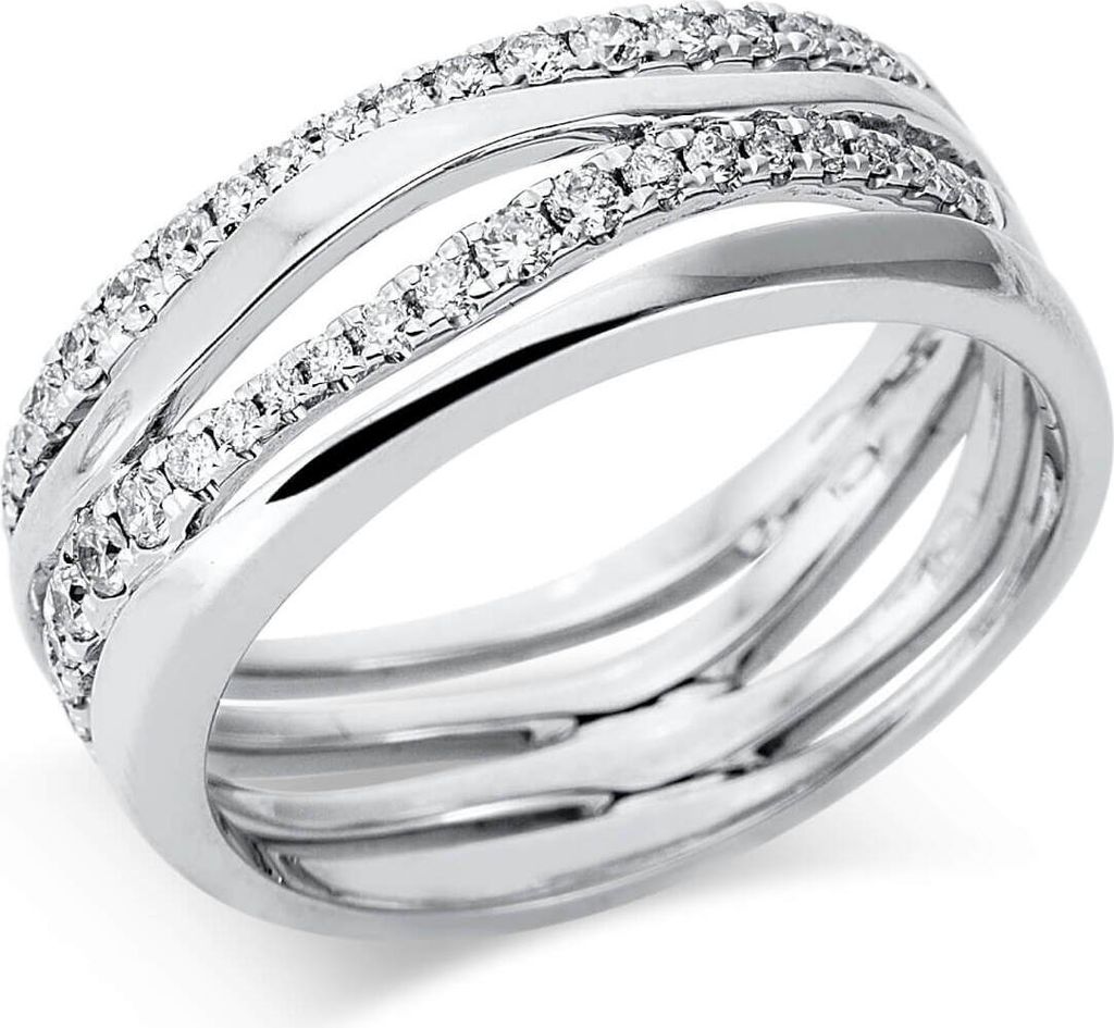 Ring aus 750 Gold Weißgold 51 Brillanten 0,41ct TW-SI Produktbild 