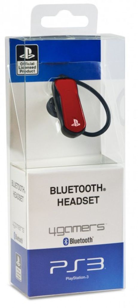 4Gamers Bluetooth Headset for PS3, CP-BT01, Kopfhörer, Ohrbügel, Schwarz, Rot, Monophon, Kabellos, 10 m
