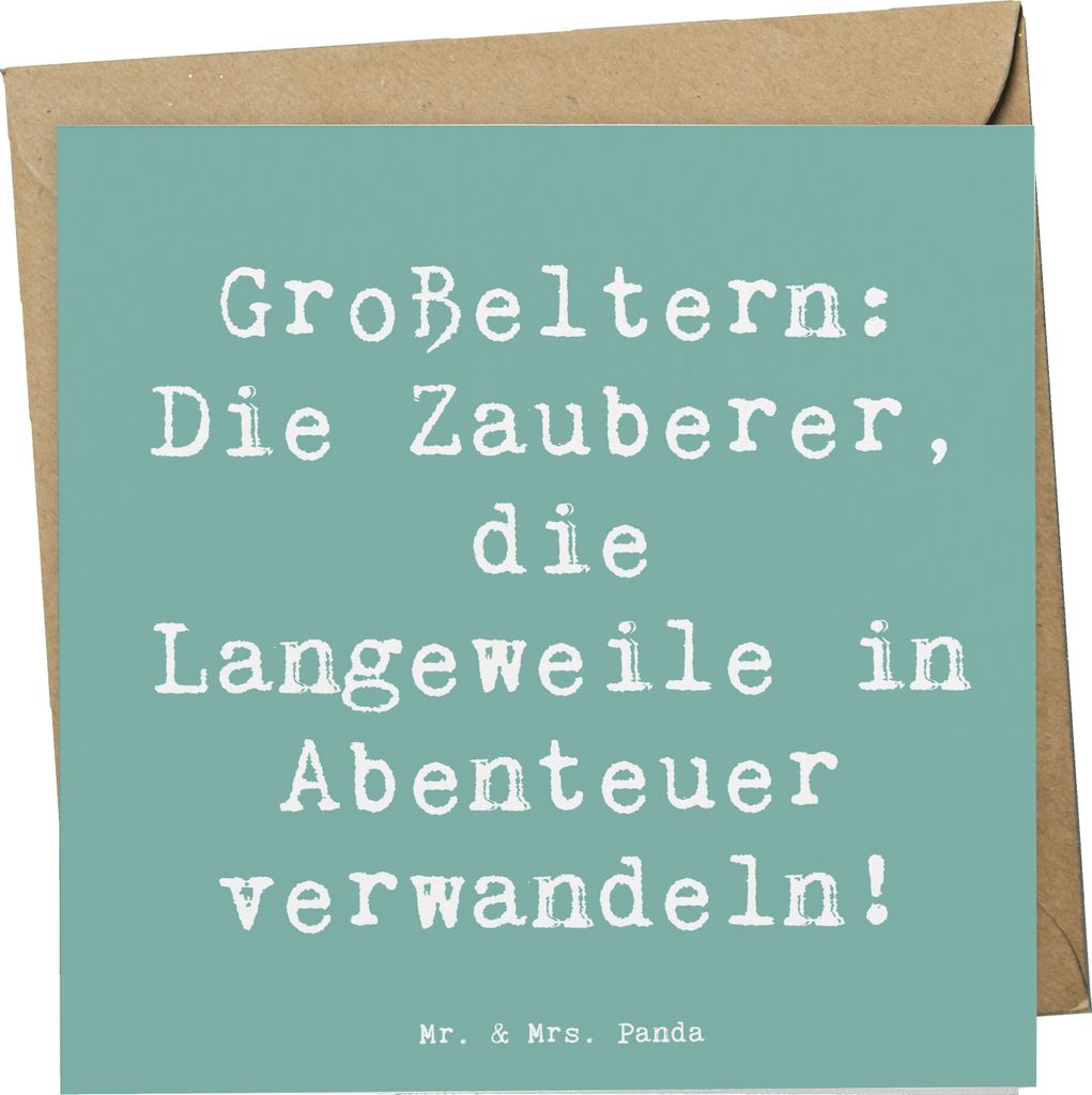 Mr. & Mrs. Panda Grußkarte Spruch Großeltern Zauberer - Meeresbrise - Geschenk, doppelkarte, faltkarte, Geschichten, Generationen, Klappkarte, Li...