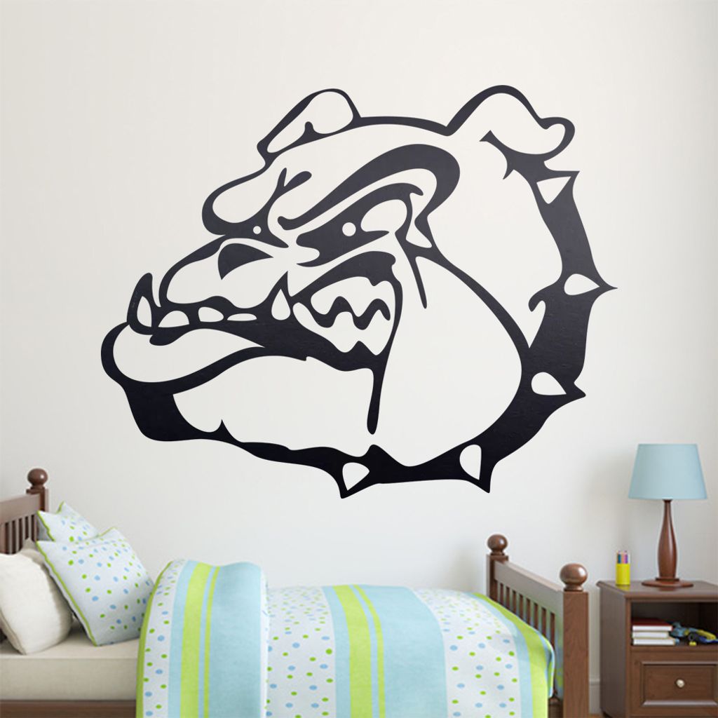 KIWISTAR Bulldogge - Wachhund Stachel Zähne Wandtattoo in 6 Größen - Wandaufkleber Wall Sticker - Dekoration, Küche, Wohnzimmer, Schlafzimmer, ...