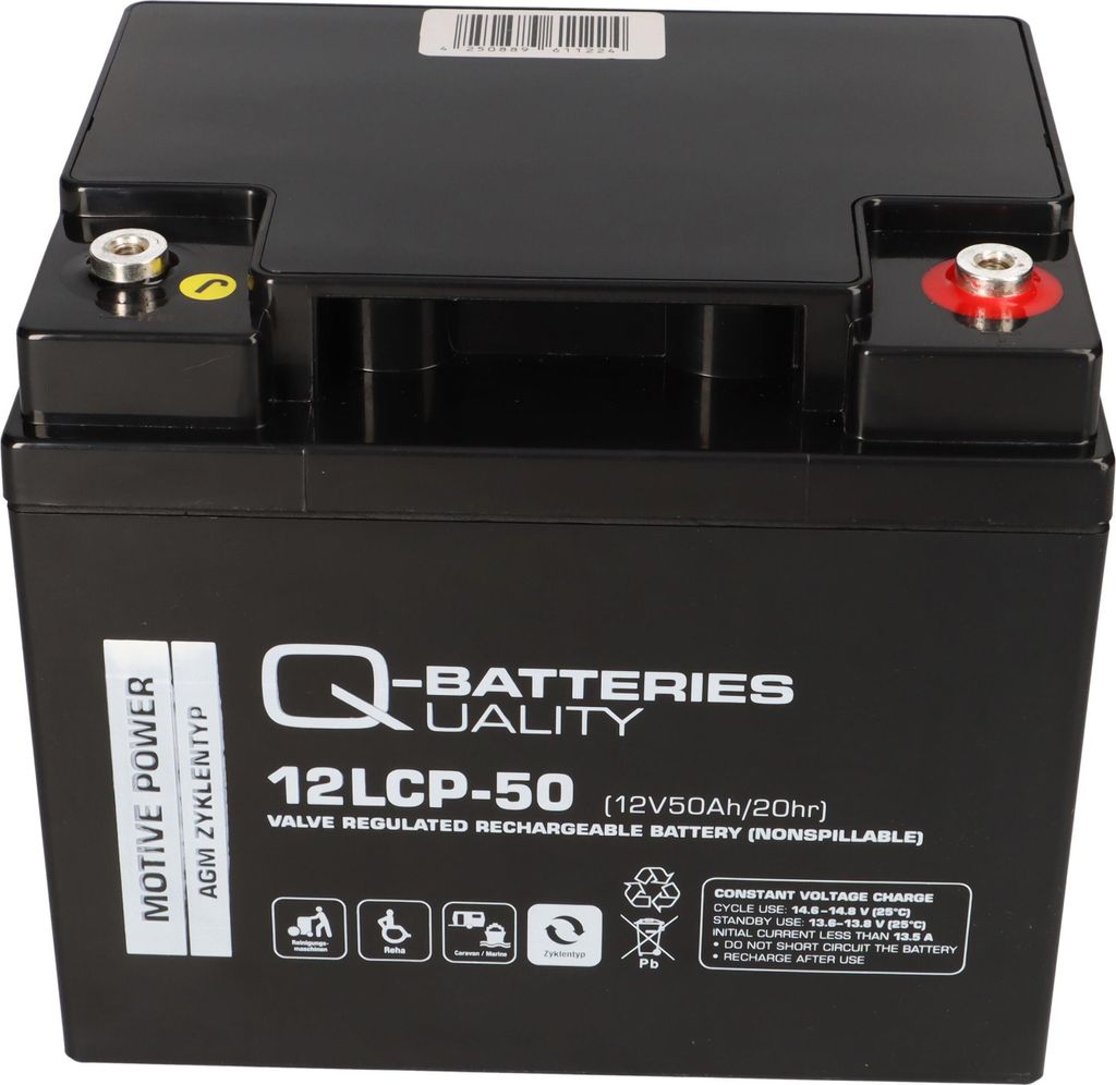 Blei Akku 2x 12V 50Ah kompatibel 24V Rollstuhl Elektromobil Produktbild 4