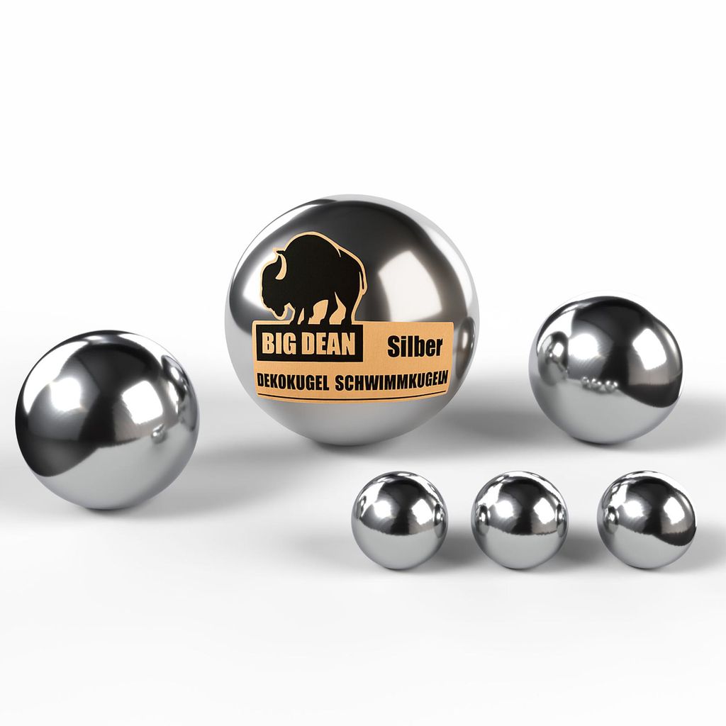 BigDean Dekokugel Schwimmkugeln Silber - Teichkugeln für Produktbild 