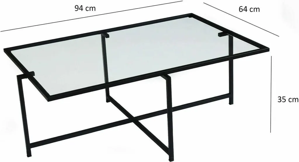 Table basse pour apéritif Anna noire 94x64 cm surface anti-condensation