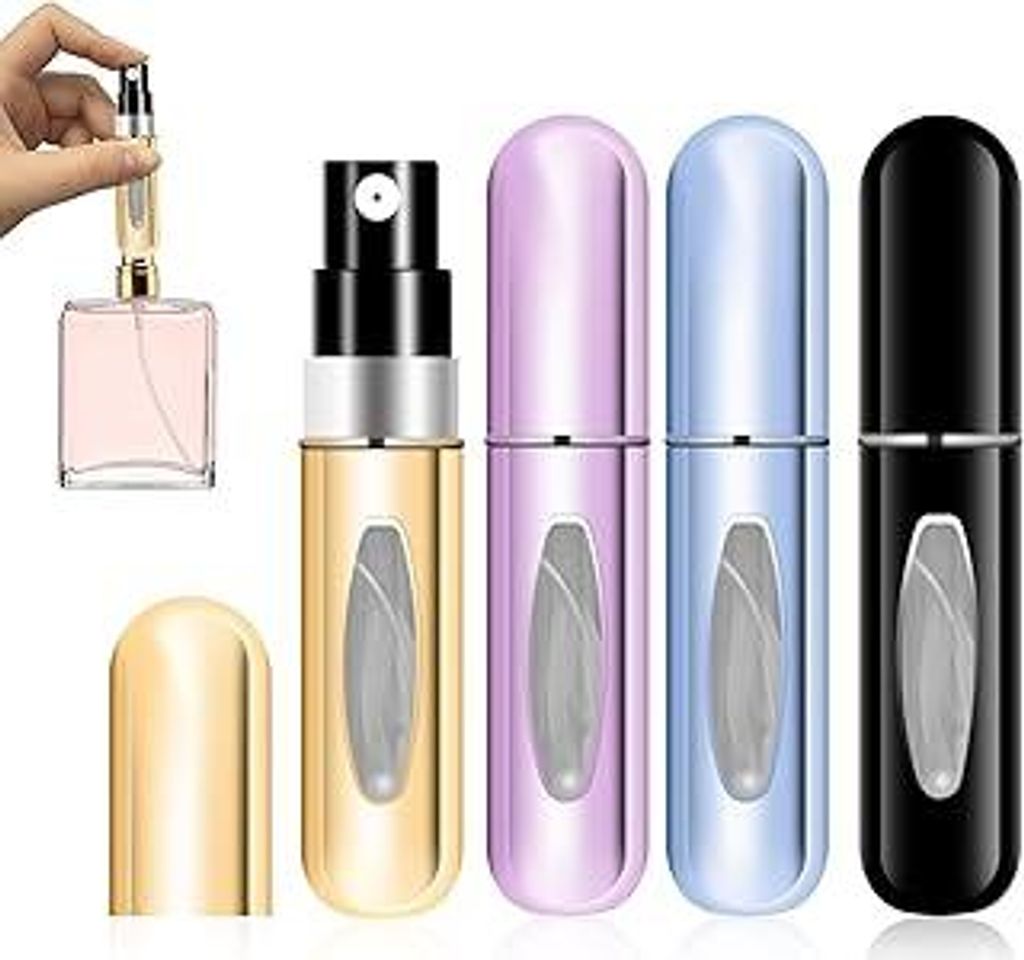 CNMTCCO Parfümzerstäuber, 4 Stück Parfüm Abfüller, Parfum Zerstäuber für Unterwegs, Klein und Tragbar, Geeignet für Flugreisen, Handtaschen...
