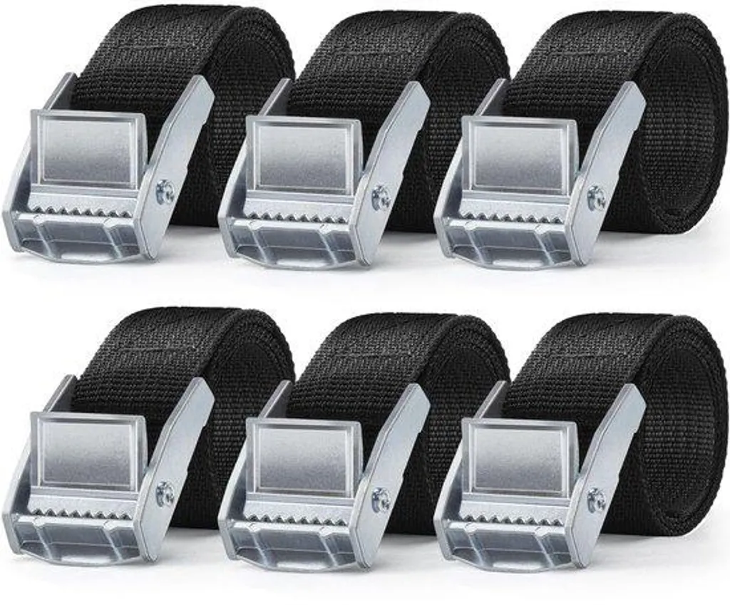 Courroies de tension réglables noires 1m pour accessoires de moto - 2 pcs
