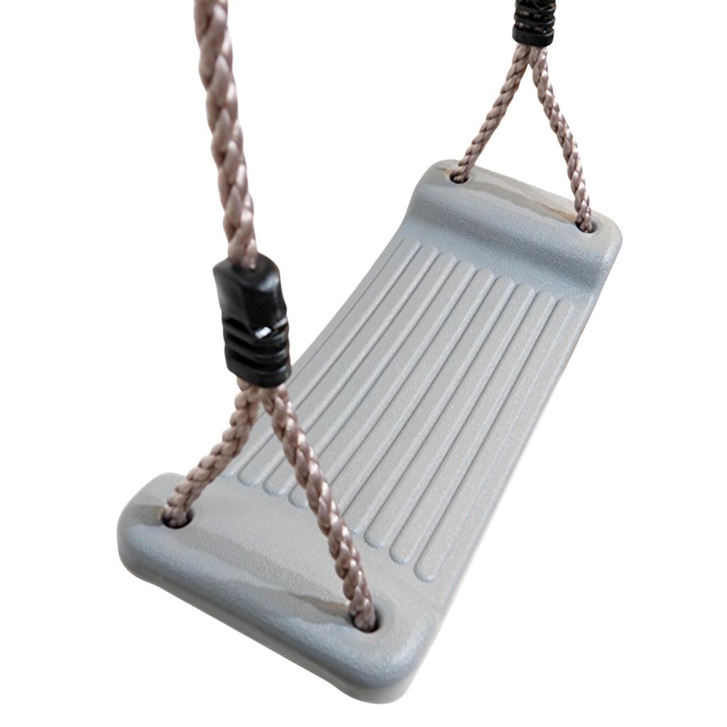 Schaukelsitz Kunststoff grau mit Seil 120–200 cm