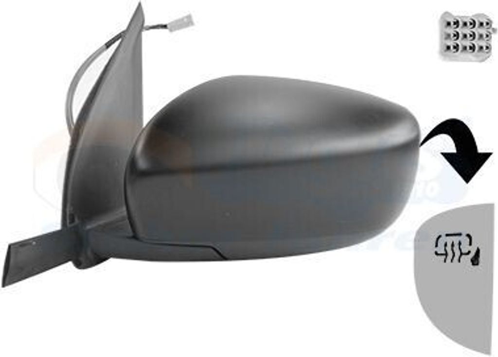 VAN WEZEL 5226807 Außenspiegel Seitenspiegel Links für SUZUKI SWIFT V (AZ) Konvex Beheizt Grundiert