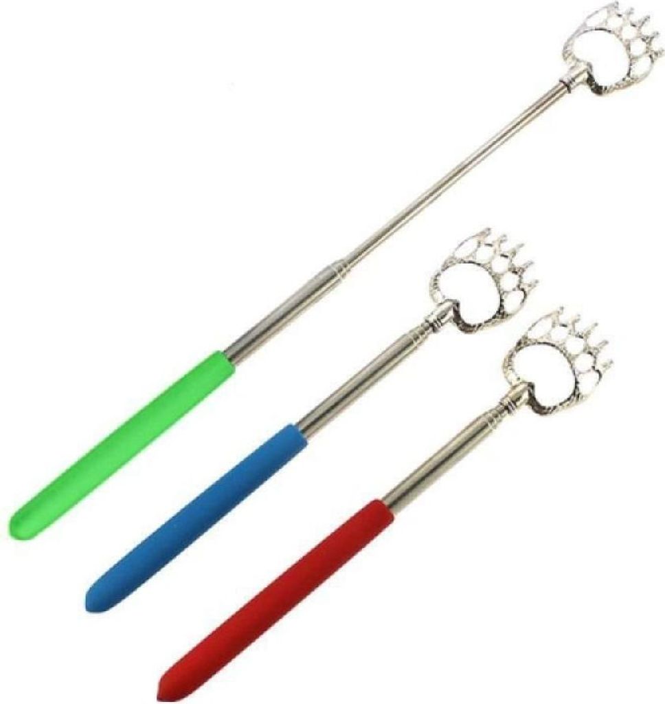 3-teiliges Rückenkratzer-Set aus Edelstahl – Bärenpfoten-Design – Blau, Grün und Rot – Langlebiges und ergonomisches Kratzwerkzeug zur Lin...