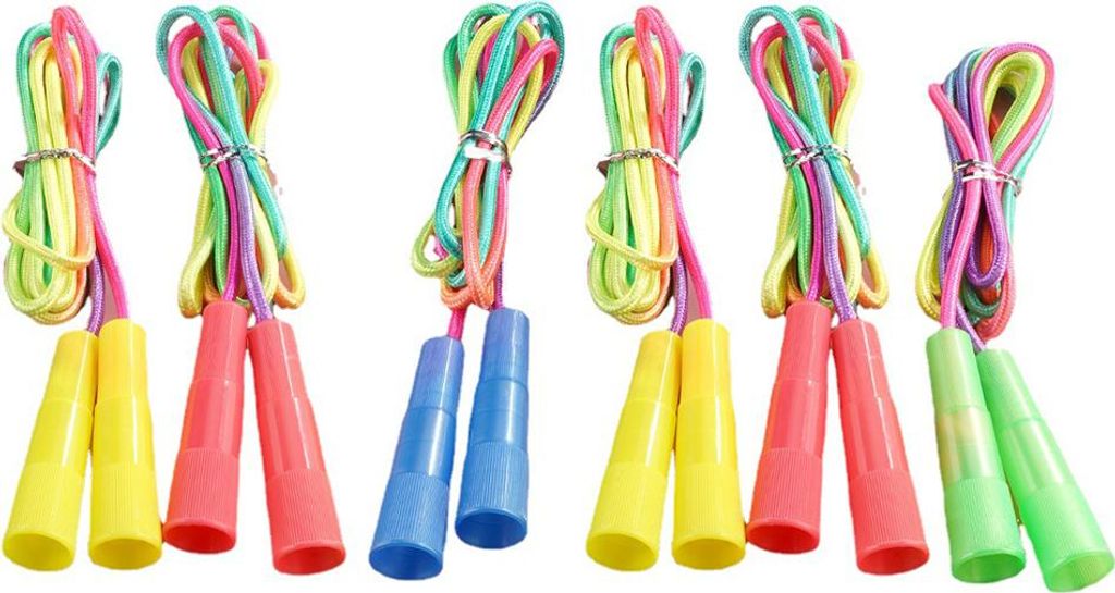 6er-Pack Regenbogen-Springseil-Set Springseile Sportunterricht Springseil