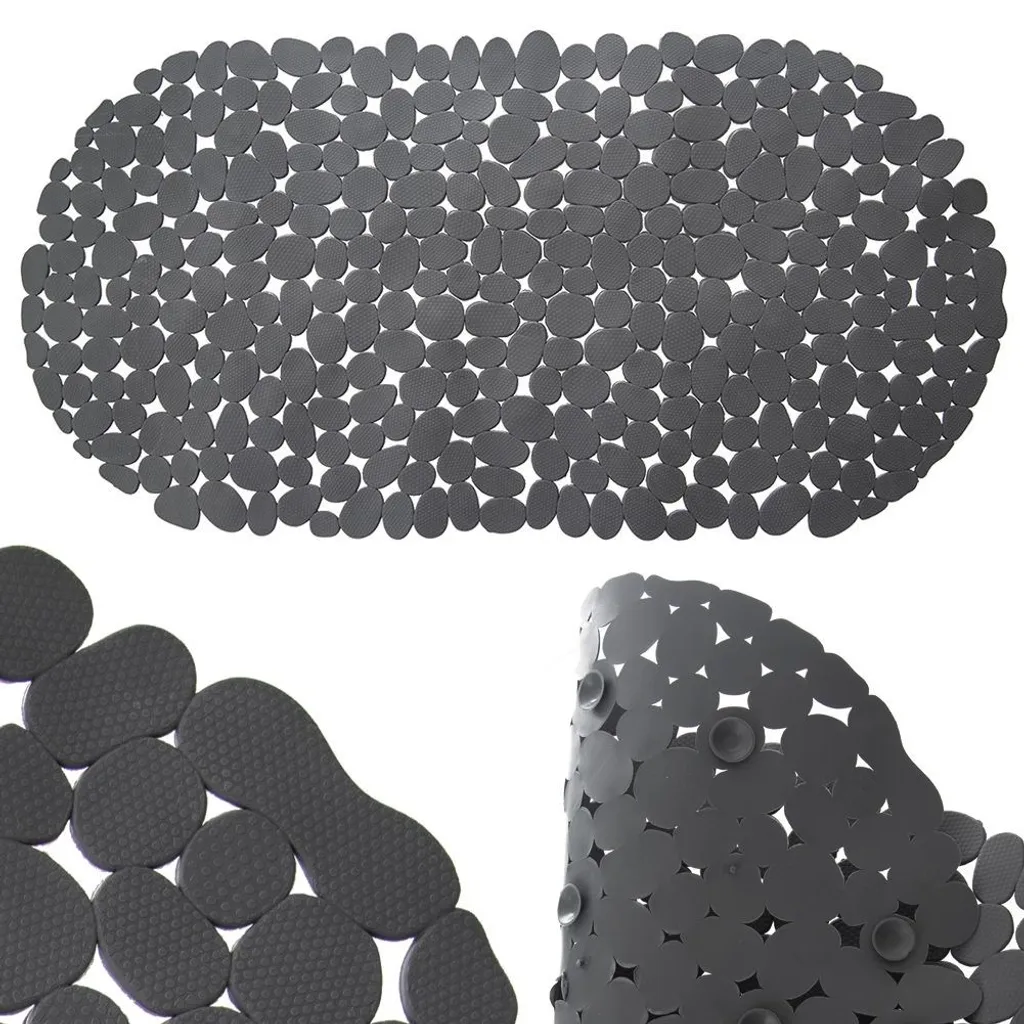 Orion Tappetino Bagno Antiscivolo 68x34 cm Grigio - Sicuro per Bimbi