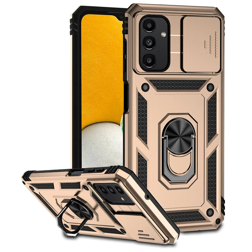 Cover Samsung A13 5G Oro Doppio Strato con Protezione Camera Scorrevole