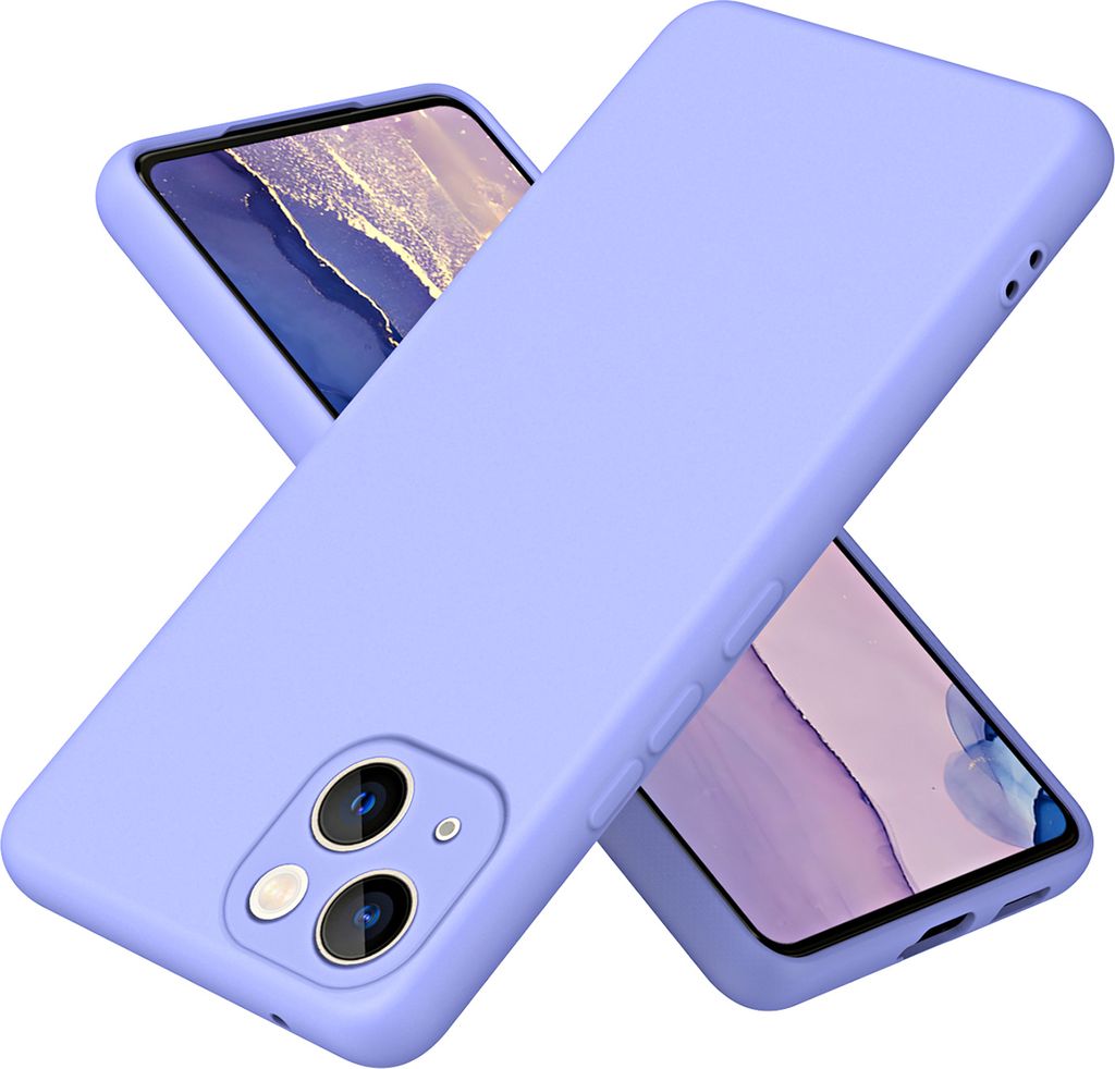 iPhone 14 Plus Hülle, Flüssig Silikon Handyhülle Stoßfest Kratzfest Schutzhülle für iPhone 14 Plus Lila