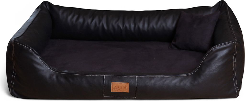 tierlando MADDOX VIP Orthopädisches Hundebett VISCO Velours Kunstleder S - XXL - Größe: 100x75cm | Farbe: 03 Schwarz