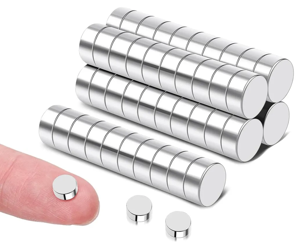 Lot de 100 aimants néodyme 6x3 mm ultra puissants pour tableaux et DIY