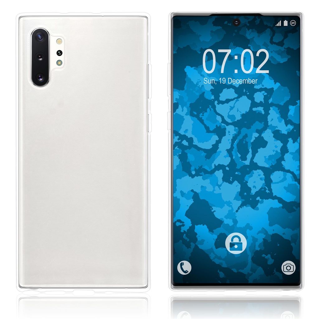 PhoneNatic Case kompatibel mit Samsung Galaxy Note 10+ - Crystal Clear Silikon Hülle transparent Cover